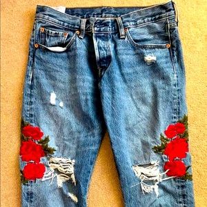 Levi’s special addition embroidered jeans